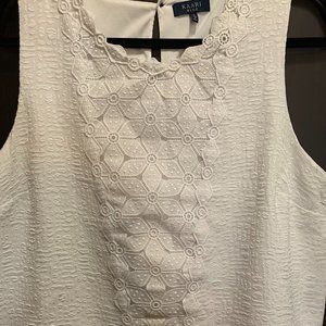 White sleeveless top